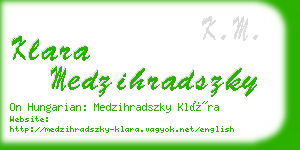 klara medzihradszky business card